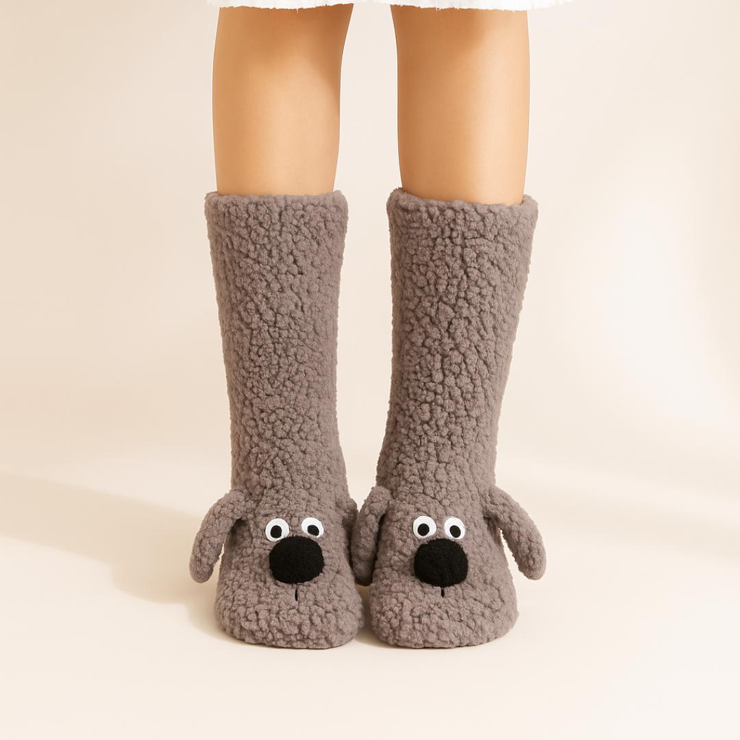 Greuvy - Bark & Snuggle Sherpa Socks-15553287389557-Nancy & Mae Savannah