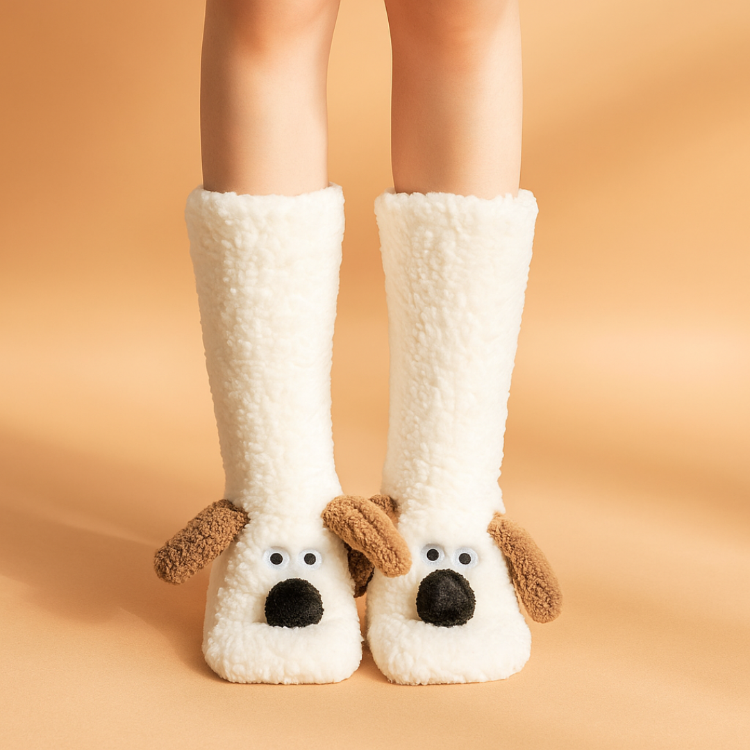 Greuvy - Bark & Snuggle Sherpa Socks-15553287389557-Nancy & Mae Savannah