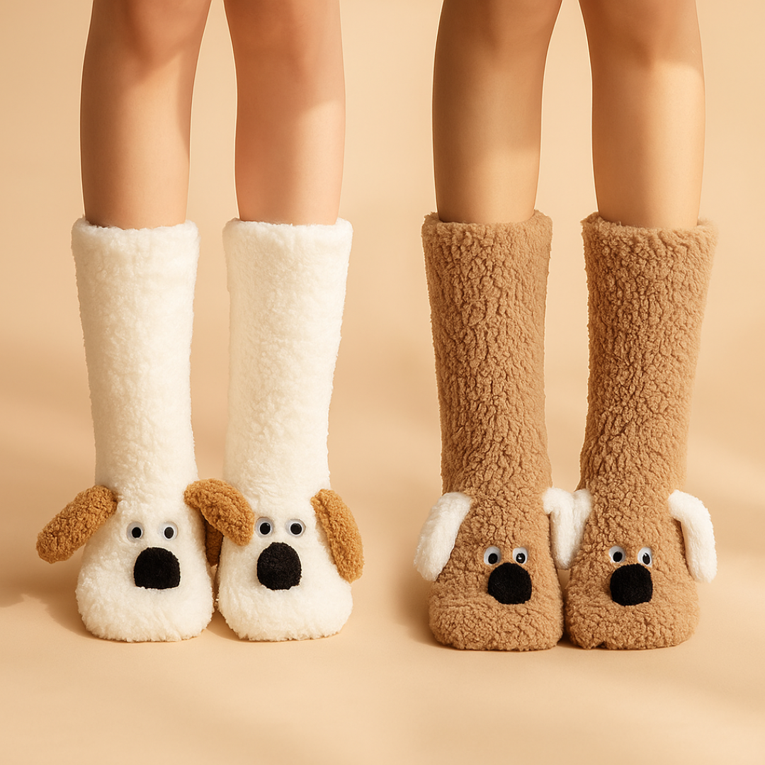 Greuvy - Bark & Snuggle Sherpa Socks-15553287389557-Nancy & Mae Savannah