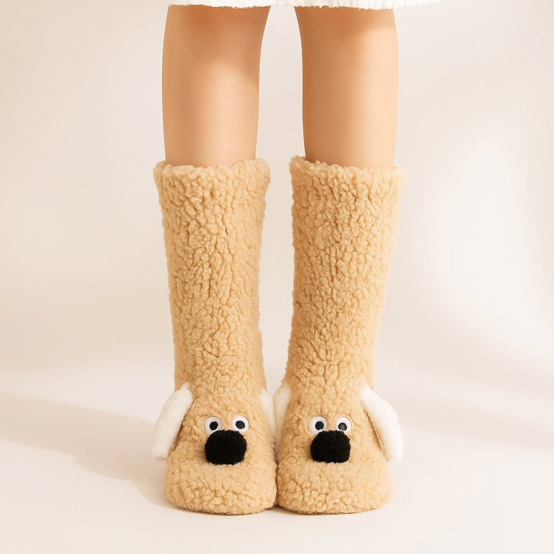Greuvy - Bark & Snuggle Sherpa Socks-15553287389557-Nancy & Mae Savannah