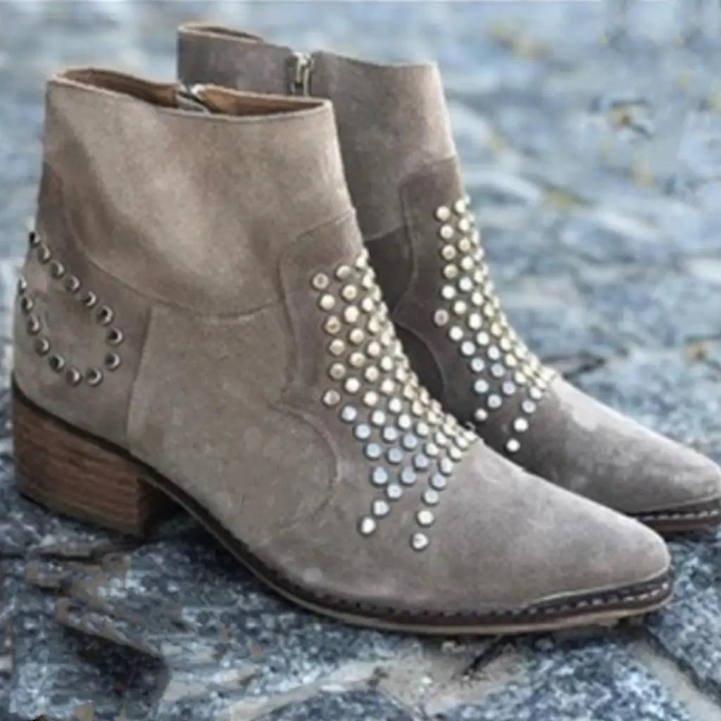 HELENA - ANKLE BOOTS WITH STUDS-15549131915637-Nancy & Mae Savannah