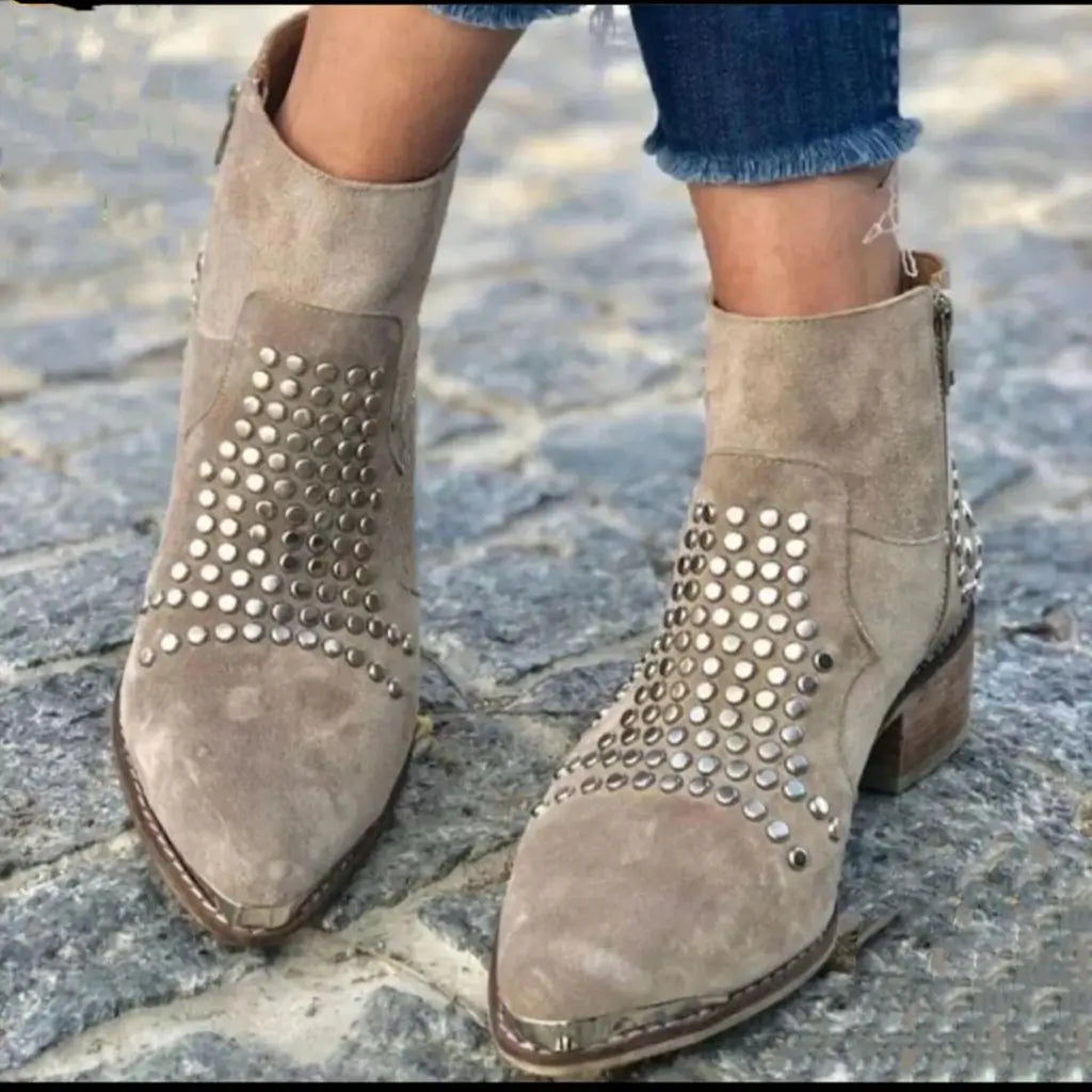 HELENA - ANKLE BOOTS WITH STUDS-15549131915637-Nancy & Mae Savannah