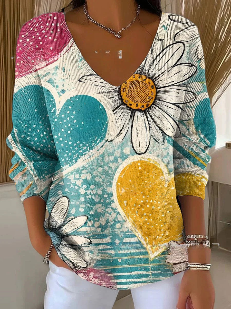 HELENE - Sweater with V-neck-15550860034421-Mirella Fiore