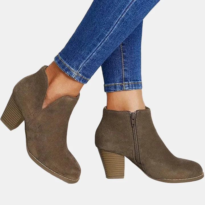 Hailey - Block Heel Ankle Boots-15520005423477-Mirella Fiore