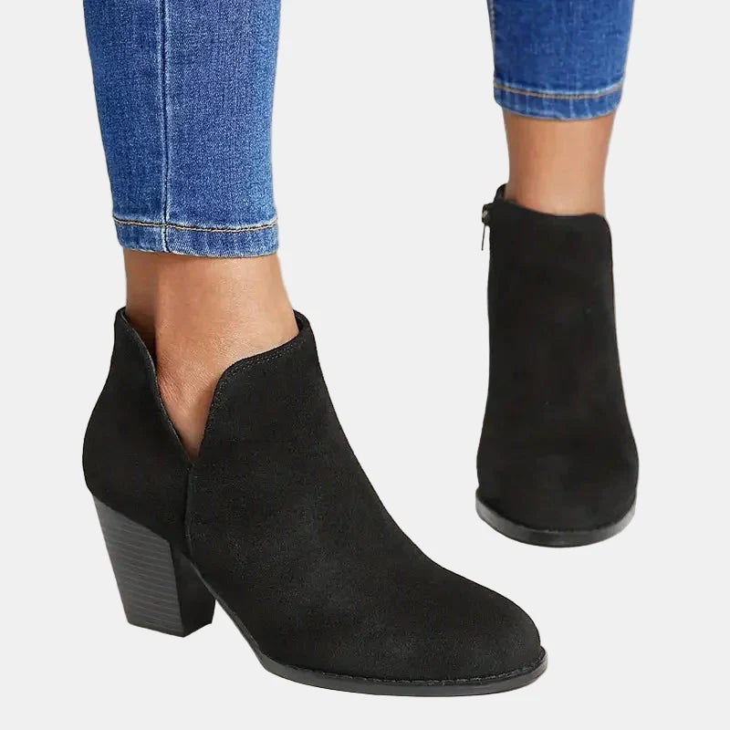 Hailey - Block Heel Ankle Boots-15520005423477-Mirella Fiore