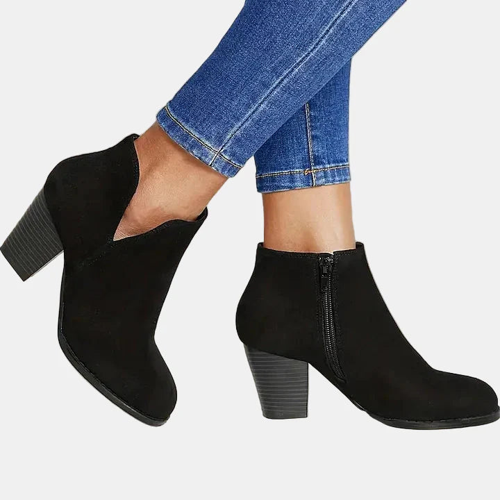 Hailey - Block Heel Ankle Boots-15520005423477-Mirella Fiore