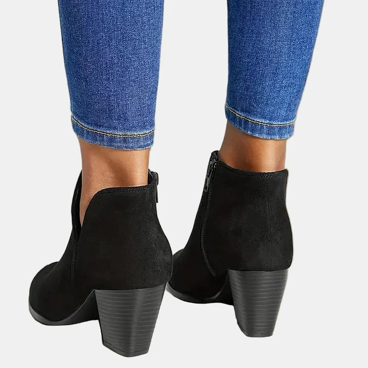Hailey - Block Heel Ankle Boots-15520005423477-Mirella Fiore