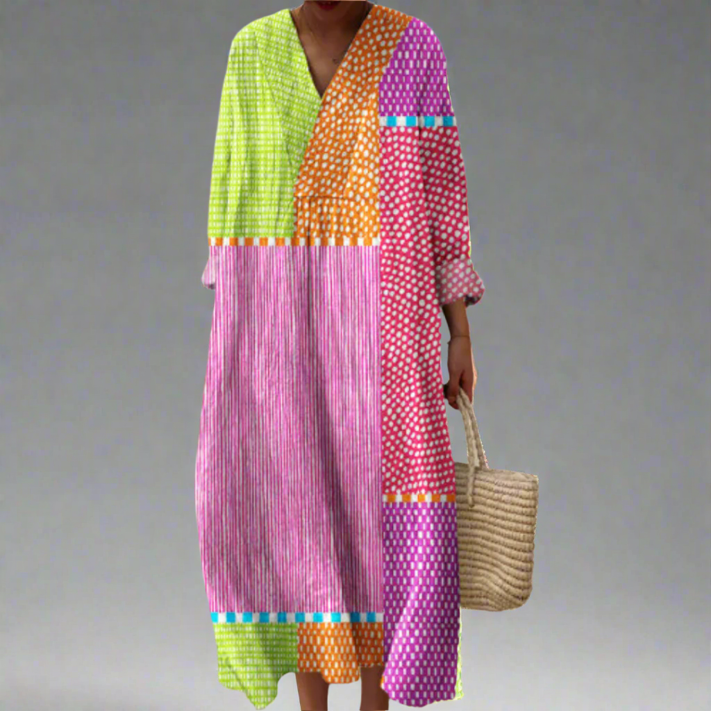 Hannah - Colorful Maxi Dress-15543804526965-Mirella Fiore