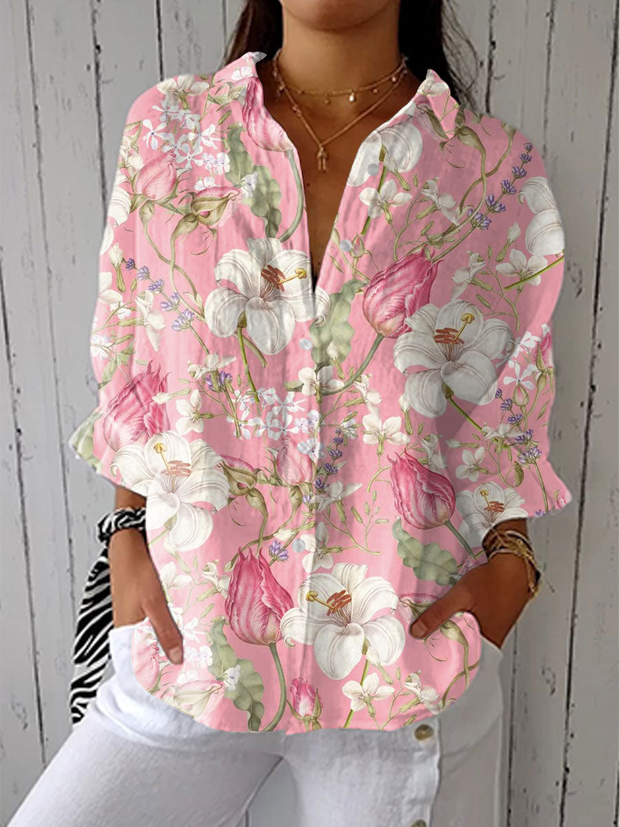 Hannah - Elegant Bloom Blouse-15542179856757-Mirella Fiore