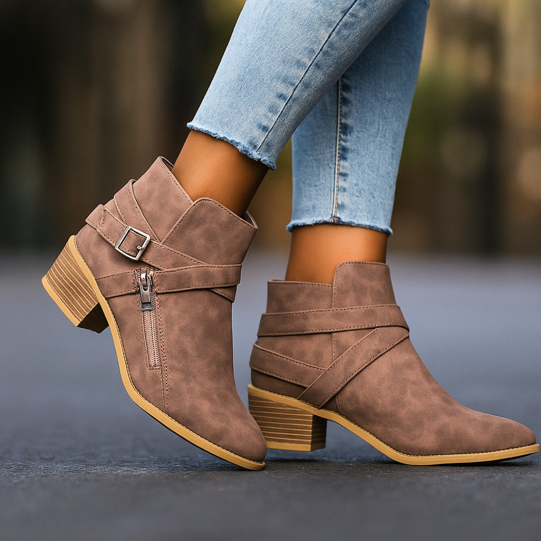 Harper - Lane Cross Strap Boots-15553287618933-Mirella Fiore