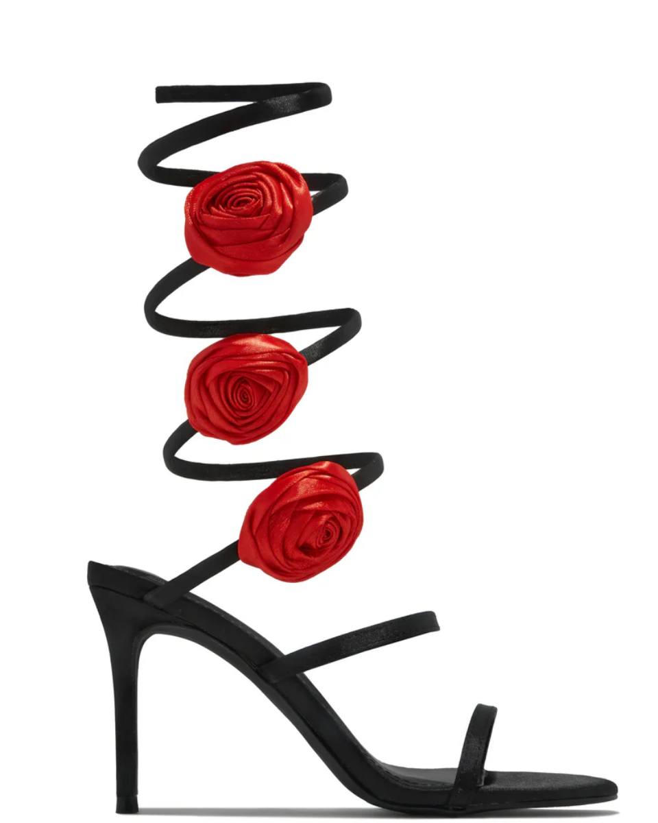 Henriette – Floral embellishment – Rosette coil-strap heels-15133957226869-Nancy & Mae Savannah