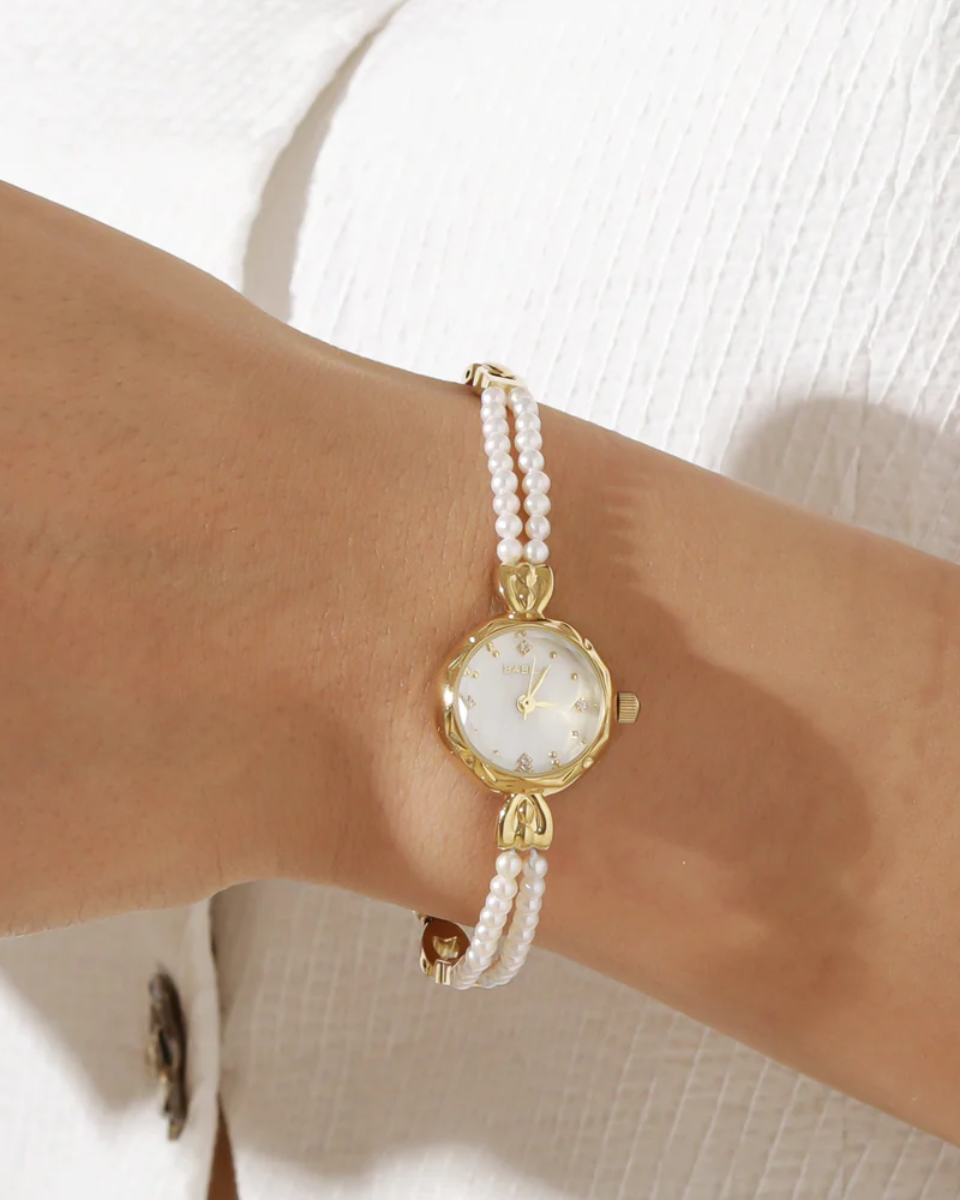 Horélie – Double-strand pearl bracelet – Vintage watch-15233937047925-Nancy & Mae Savannah