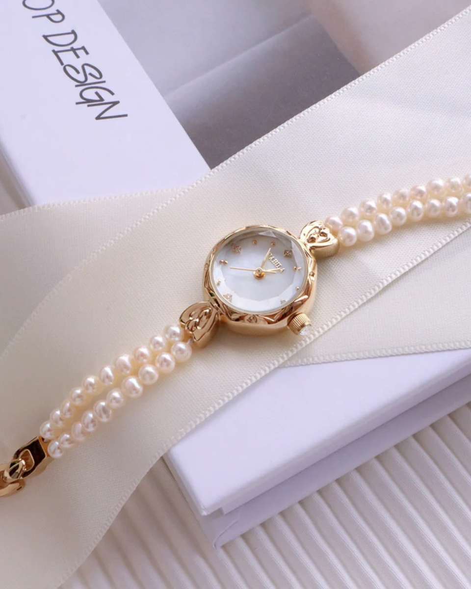 Horélie – Double-strand pearl bracelet – Vintage watch-15233937047925-Nancy & Mae Savannah