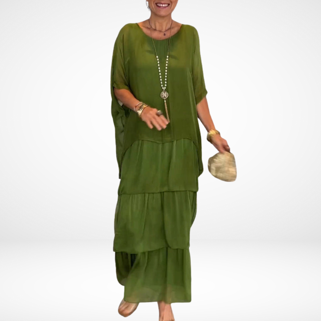 Hylda - Artistic Loose Maxi Dress-15553262059893-Nancy & Mae Savannah