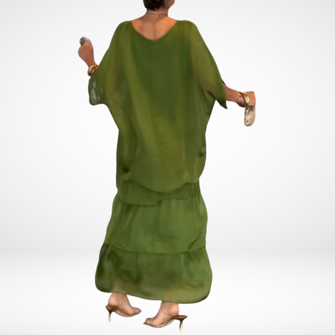 Hylda - Artistic Loose Maxi Dress-15553262059893-Nancy & Mae Savannah