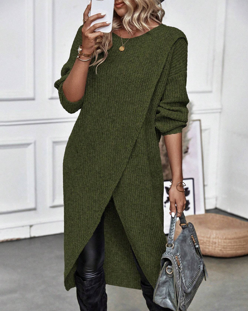 IGGY - Stylish Cotton Blend Sweater Dress-15519827460469-Mirella Fiore