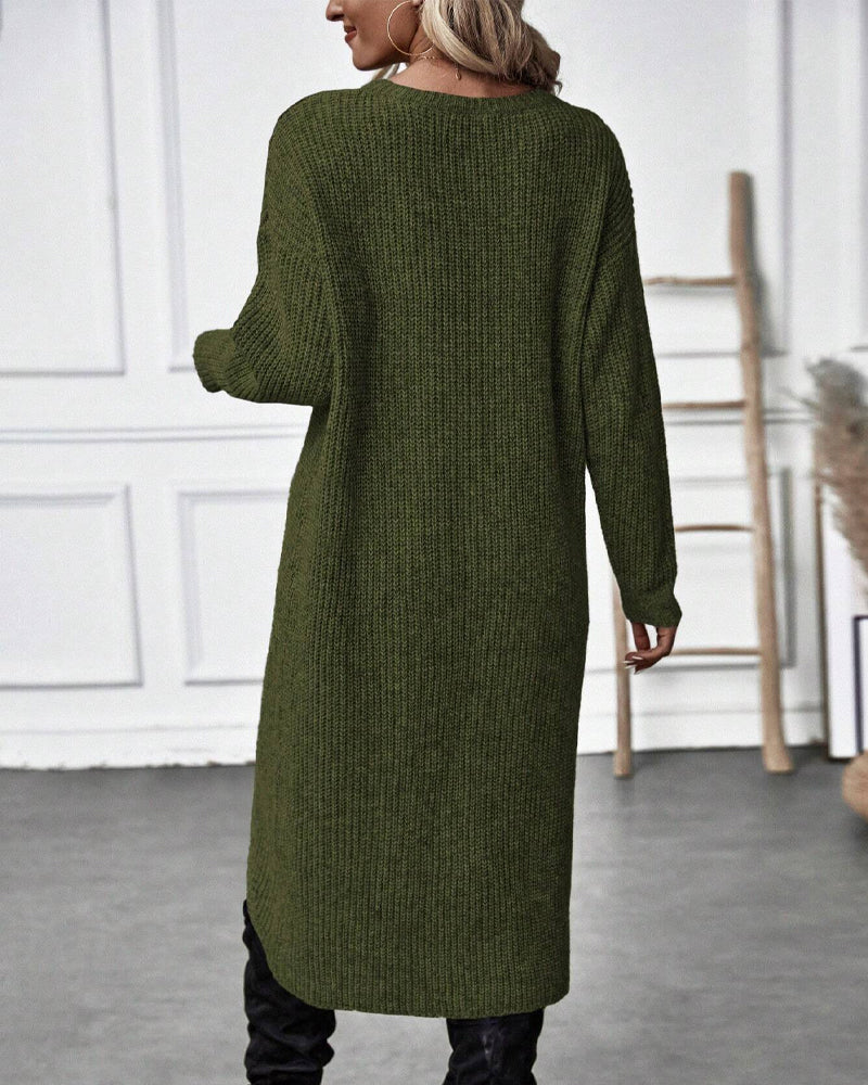 IGGY - Stylish Cotton Blend Sweater Dress-15519827460469-Mirella Fiore
