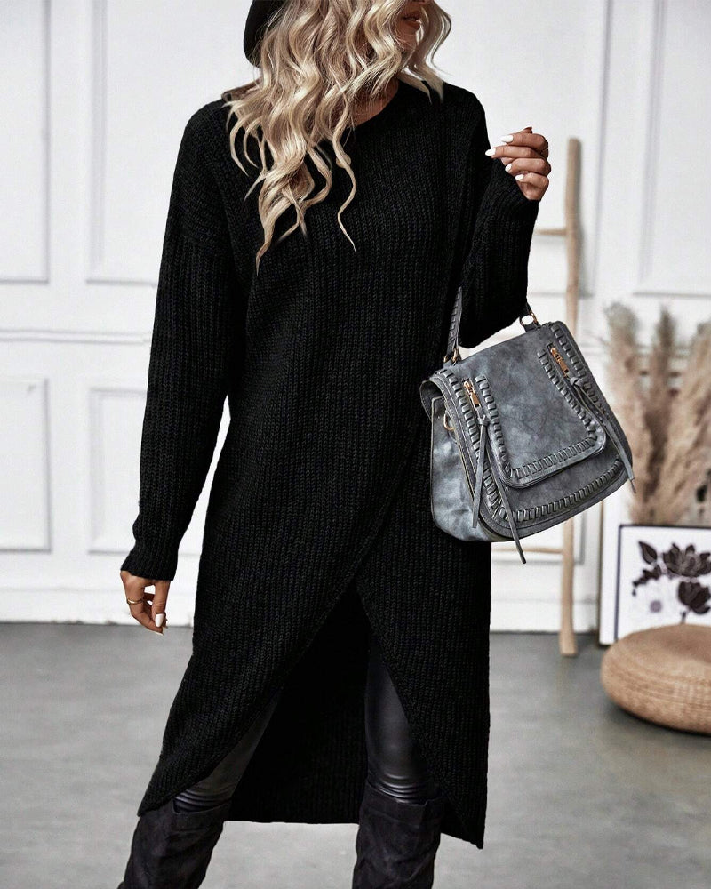 IGGY - Stylish Cotton Blend Sweater Dress-15519827460469-Mirella Fiore