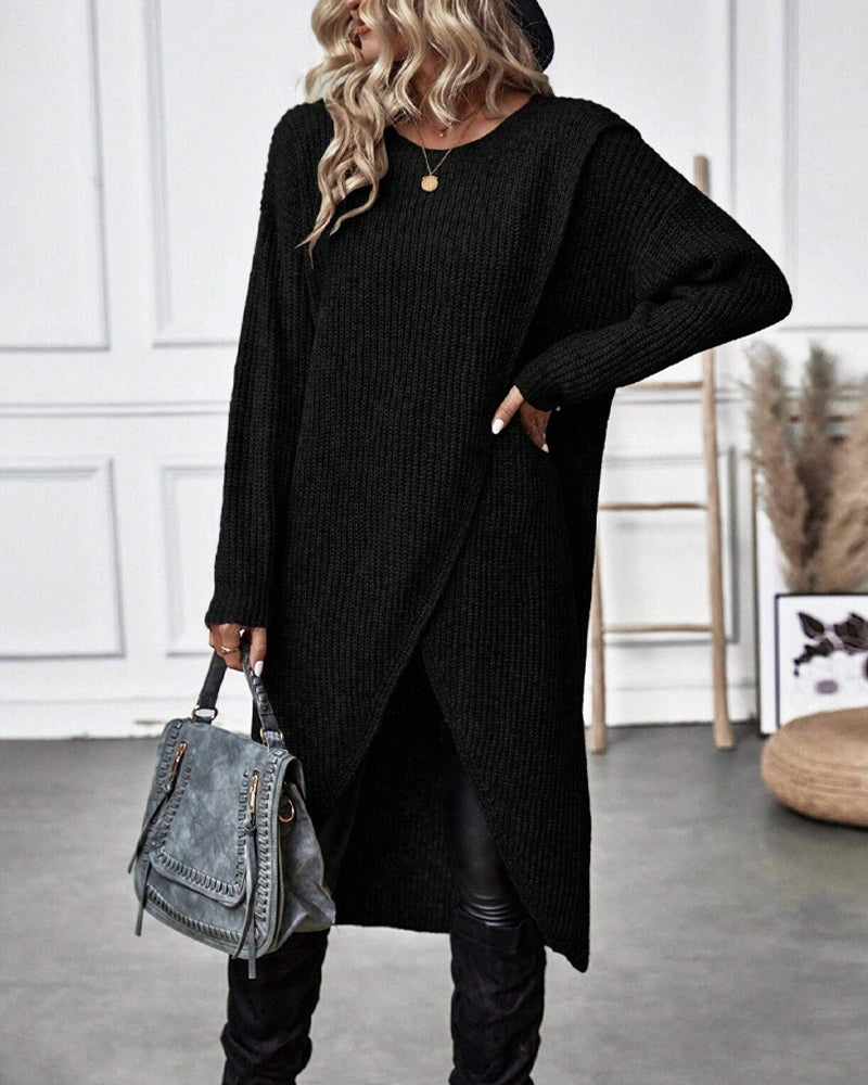 IGGY - Stylish Cotton Blend Sweater Dress-15519827460469-Mirella Fiore