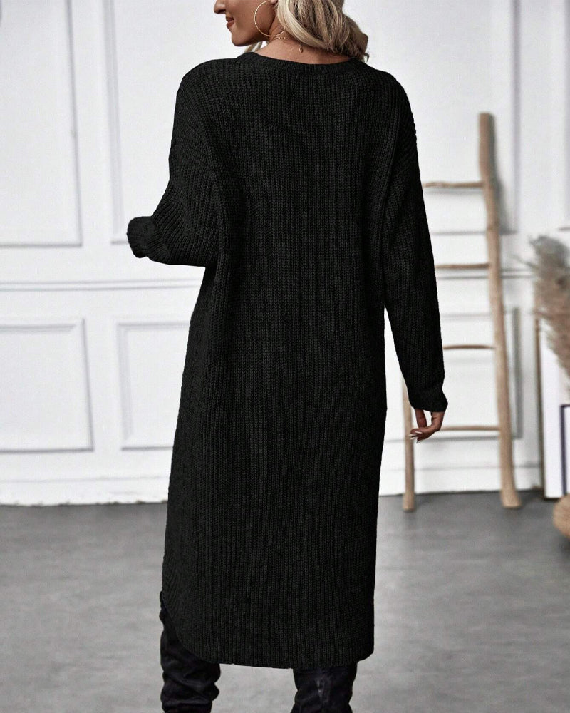 IGGY - Stylish Cotton Blend Sweater Dress-15519827460469-Mirella Fiore