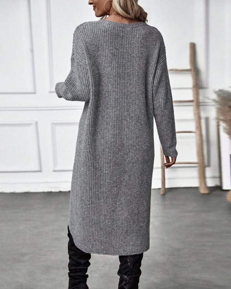 IGGY - Stylish Cotton Blend Sweater Dress-15519827460469-Mirella Fiore