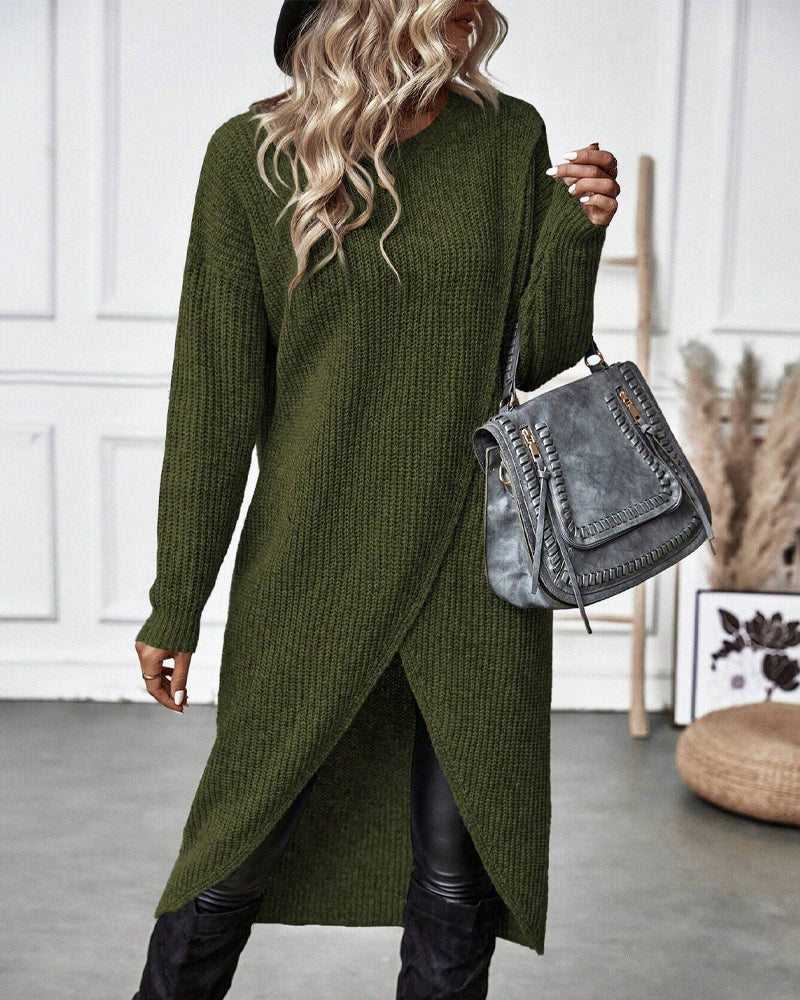IGGY - Stylish Cotton Blend Sweater Dress-15519827460469-Mirella Fiore