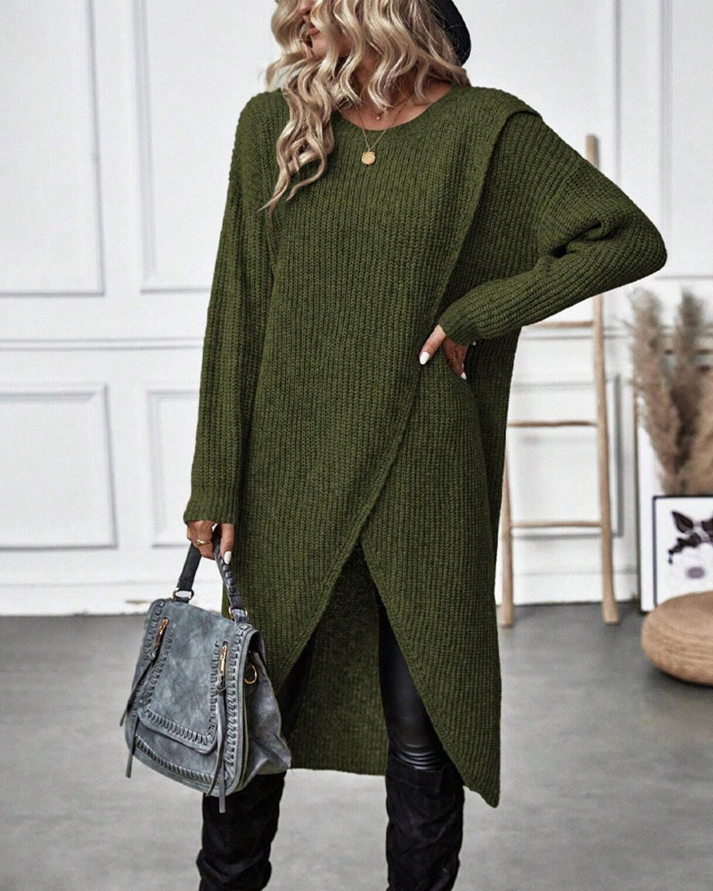 IGGY - Stylish Cotton Blend Sweater Dress-15519827460469-Mirella Fiore