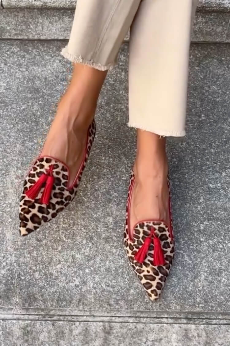 IMOGEN - POINTED LOAFER WITH RED TASSELS-15549131882869-Mirella Fiore