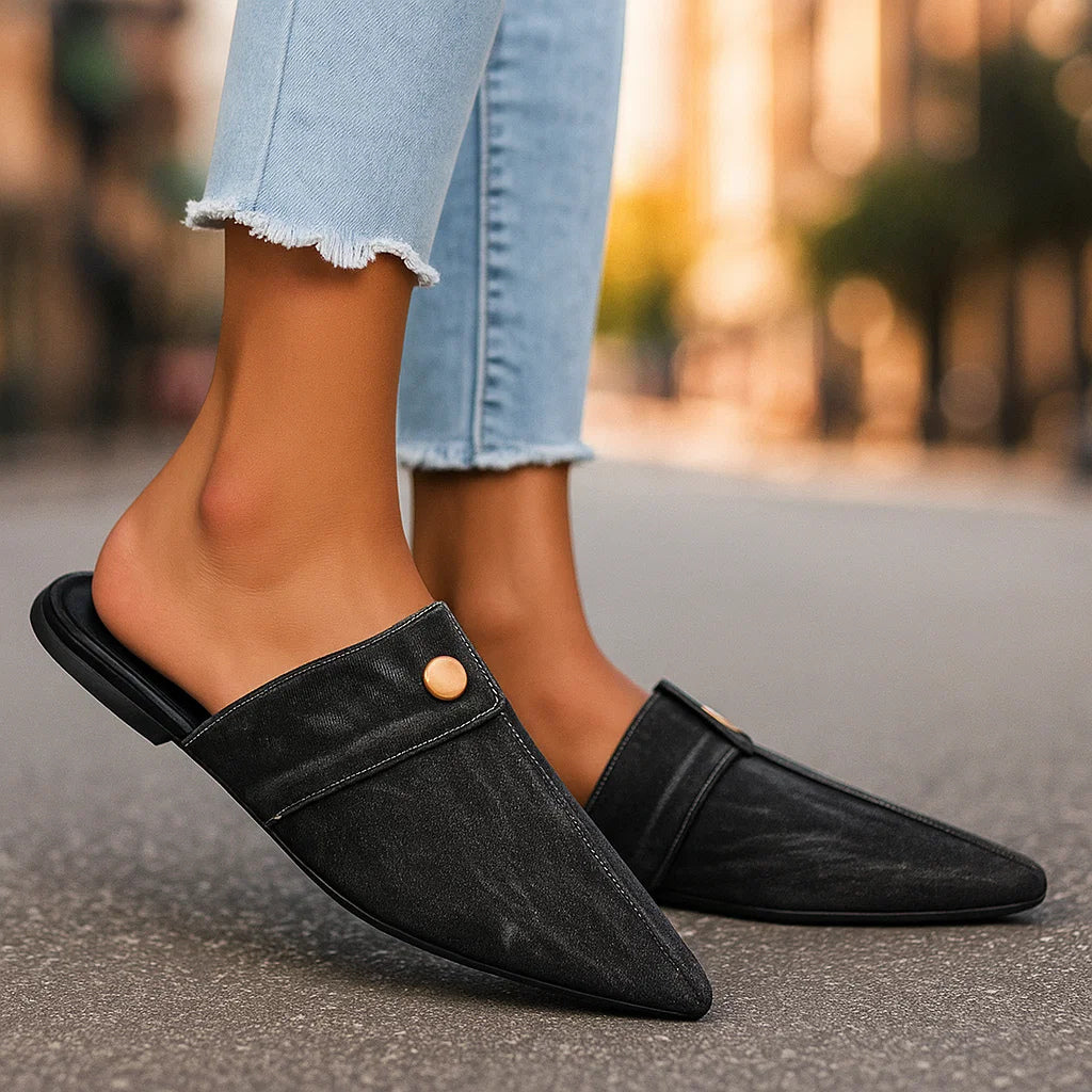 INDIGO - LACE DENIM SLIP ONS-15560643510645-Nancy & Mae Savannah