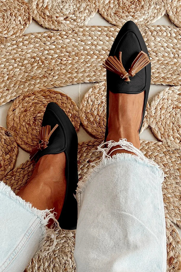 ISABEAU - POINTED LOAFERS WITH TASSEL-15553866137973-Mirella Fiore