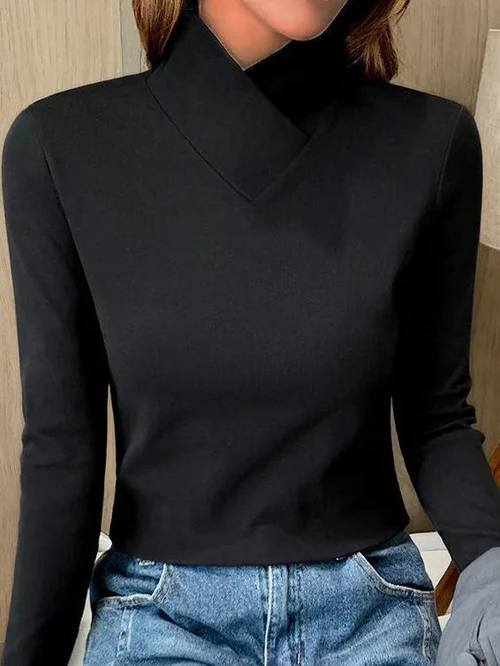 ISALINE - Top with Asymmetric Collar-15519827394933-Mirella Fiore