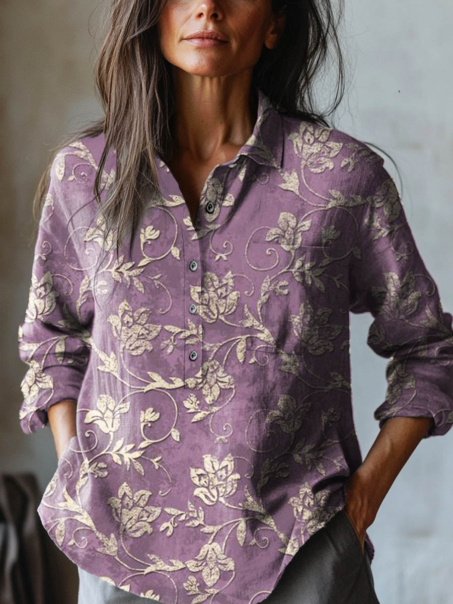 Irise - Floral Embroidered Linen Shirt-15542213968245-Nancy & Mae Savannah