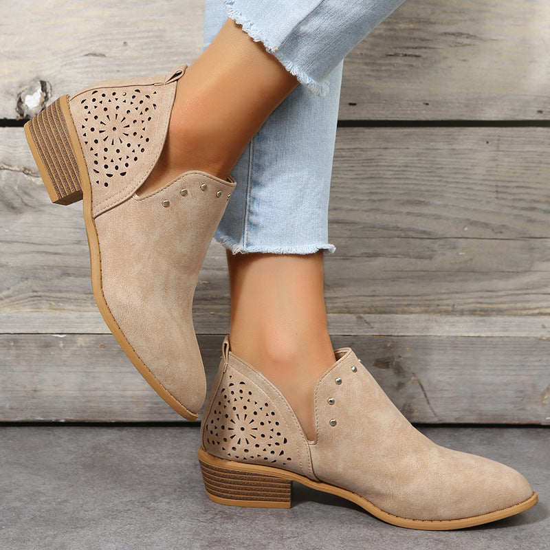 JANICE - LOW CUT PERFORATED ANKLE BOOT-15553871675765-Mirella Fiore