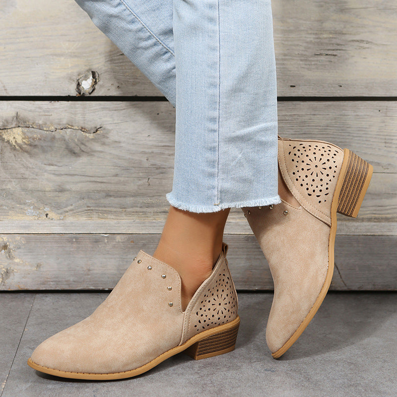 JANICE - LOW CUT PERFORATED ANKLE BOOT-15553871675765-Mirella Fiore