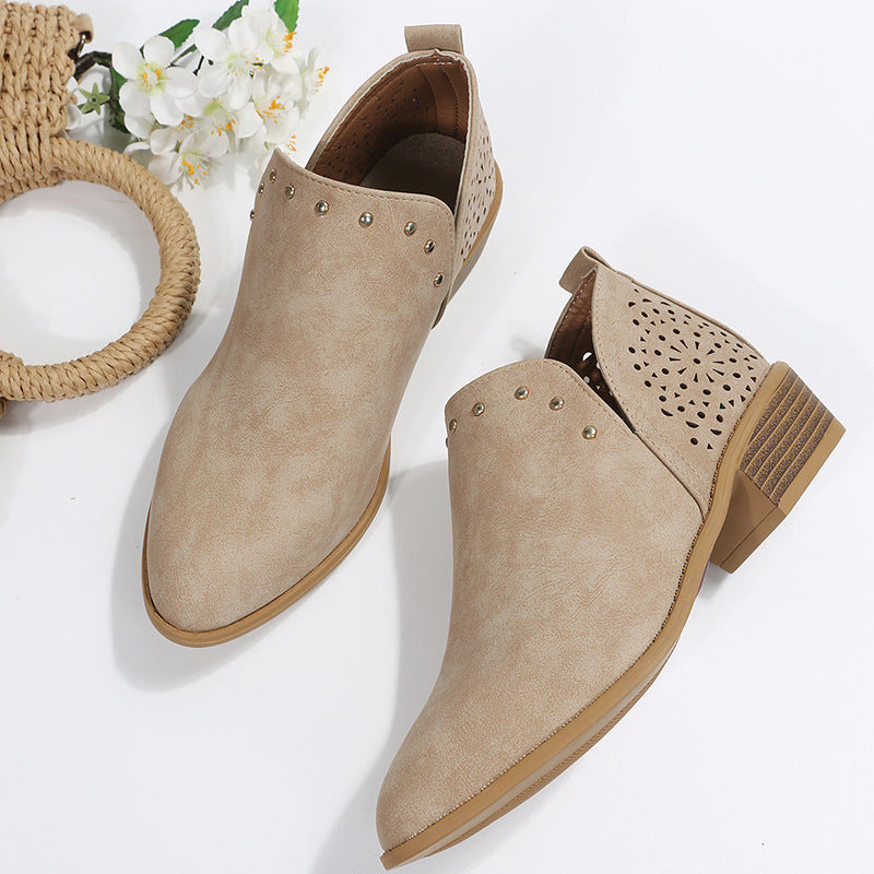 JANICE - LOW CUT PERFORATED ANKLE BOOT-15553871675765-Mirella Fiore