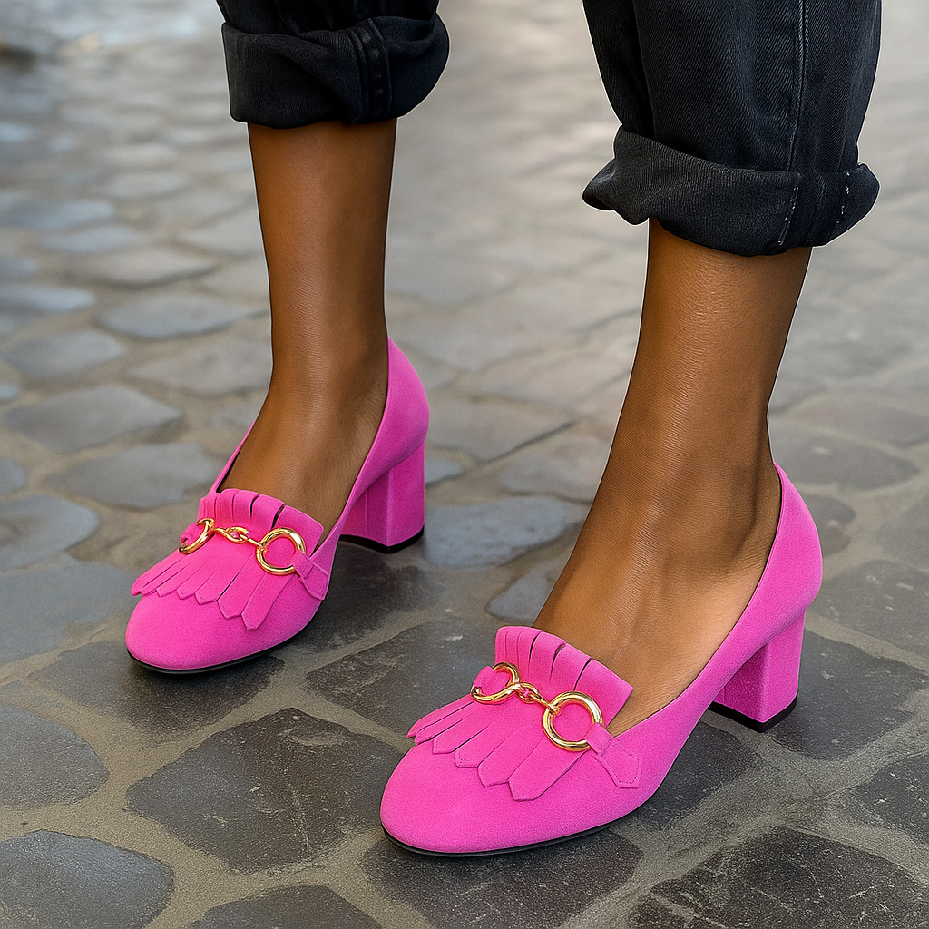 JENNIFER - FLUORESCENT LOAFER WITH HEELS AND METAL DETAIL-15549131719029-Mirella Fiore