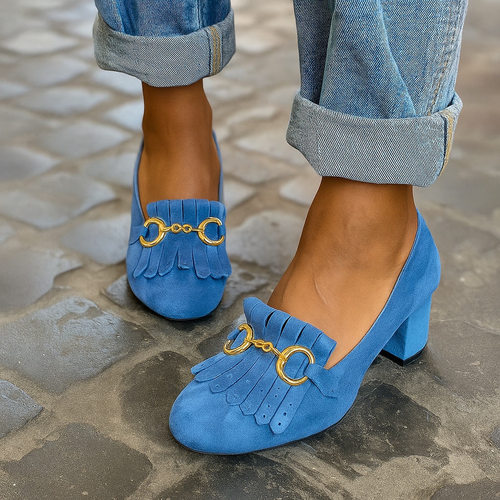 JENNIFER - FLUORESCENT LOAFER WITH HEELS AND METAL DETAIL-15549131719029-Nancy & Mae Savannah