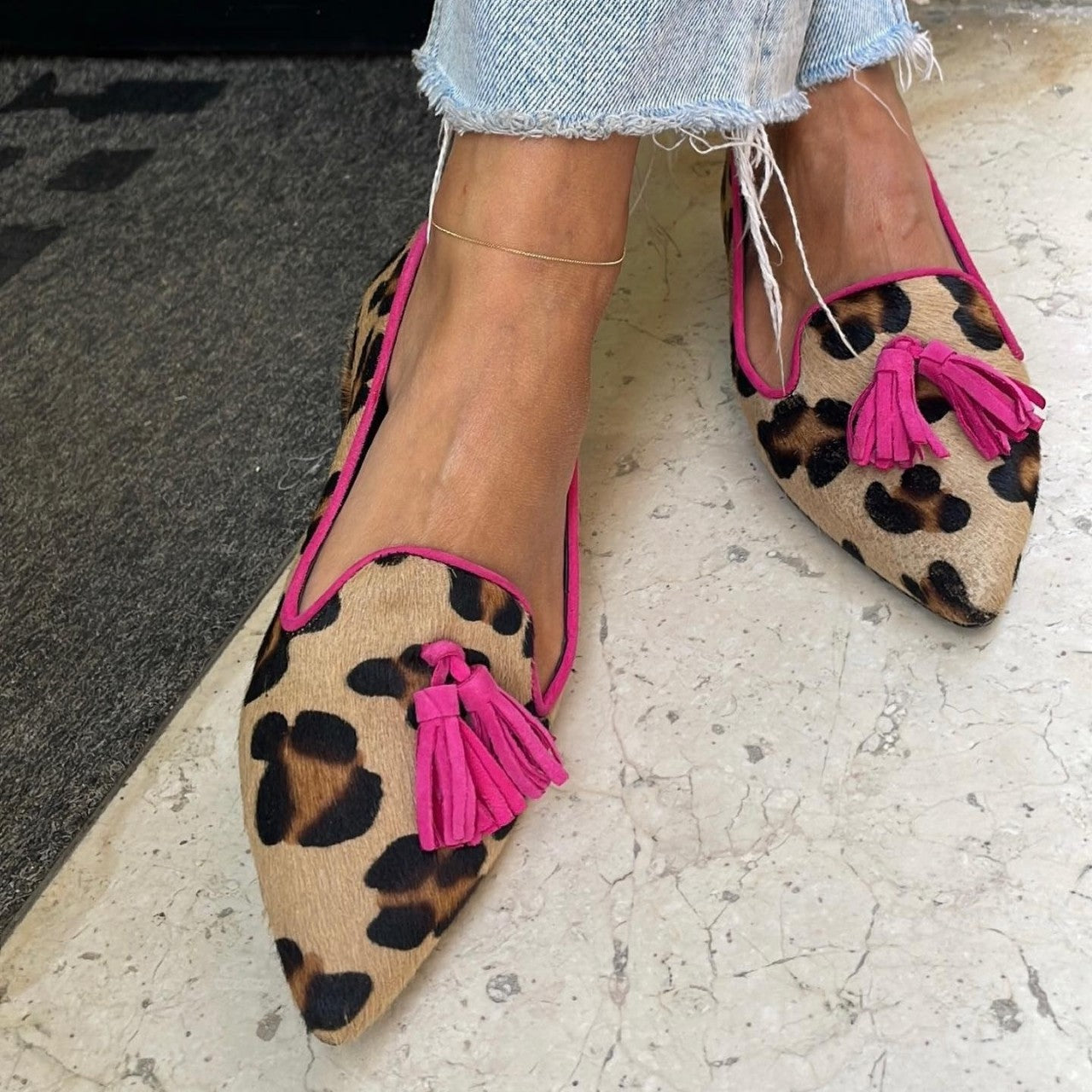 JESSICA - ANIMAL PRINT BALLET FLATS WITH CHIC TASSELS-15549131686261-Mirella Fiore