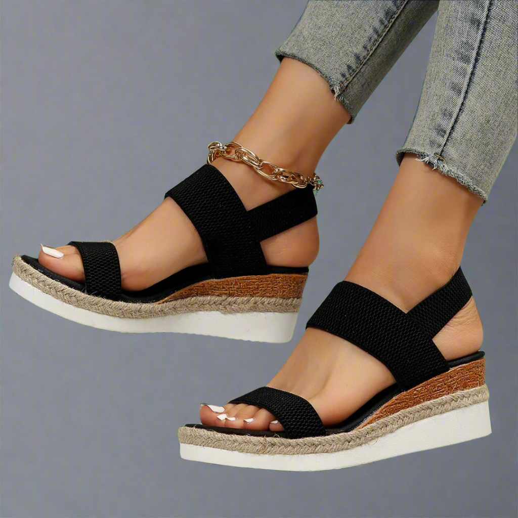 JOLINA - BLACK PLATFORM SANDALS-15553871217013-Nancy & Mae Savannah