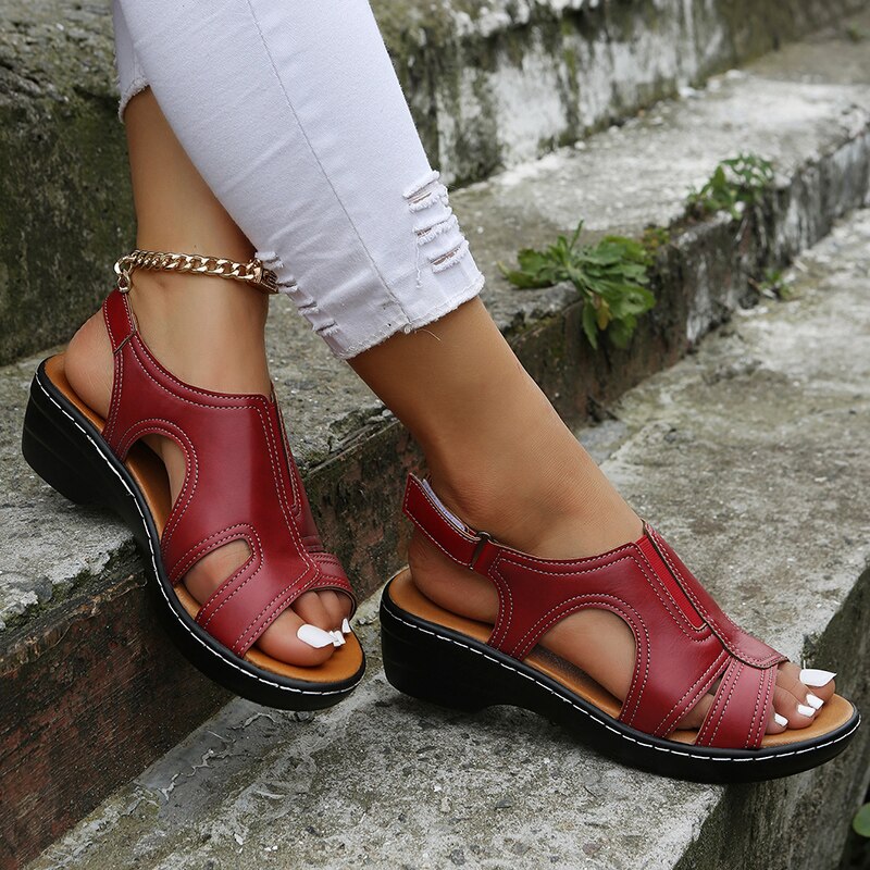Jolie - Orthopedic Leather Sandals-15547821850997-Nancy & Mae Savannah