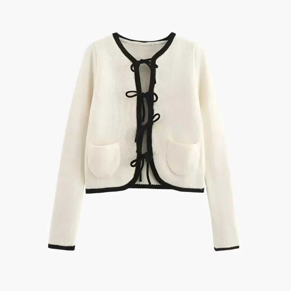 Josette – Bow accents – Chic cardigan-15133677224309-Nancy & Mae Savannah