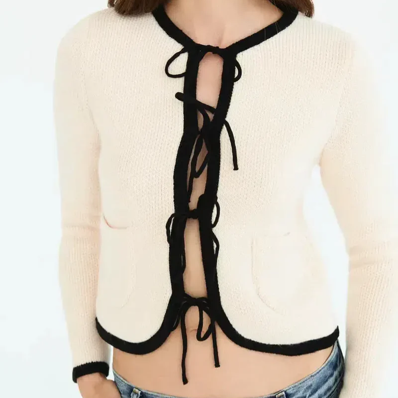 Josette – Bow accents – Chic cardigan-15133677224309-Nancy & Mae Savannah