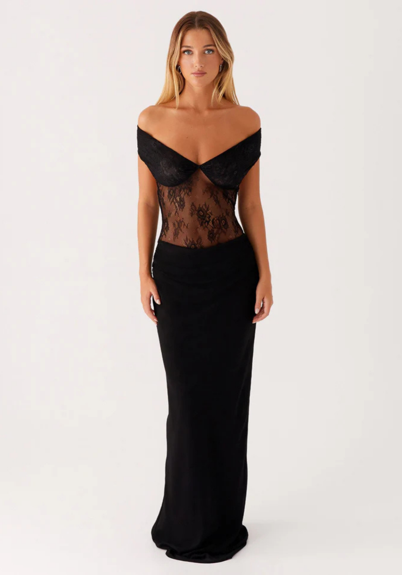 Julienne – Off-shoulder lace detail – Maxi dress-15259461910901-Mirella Fiore