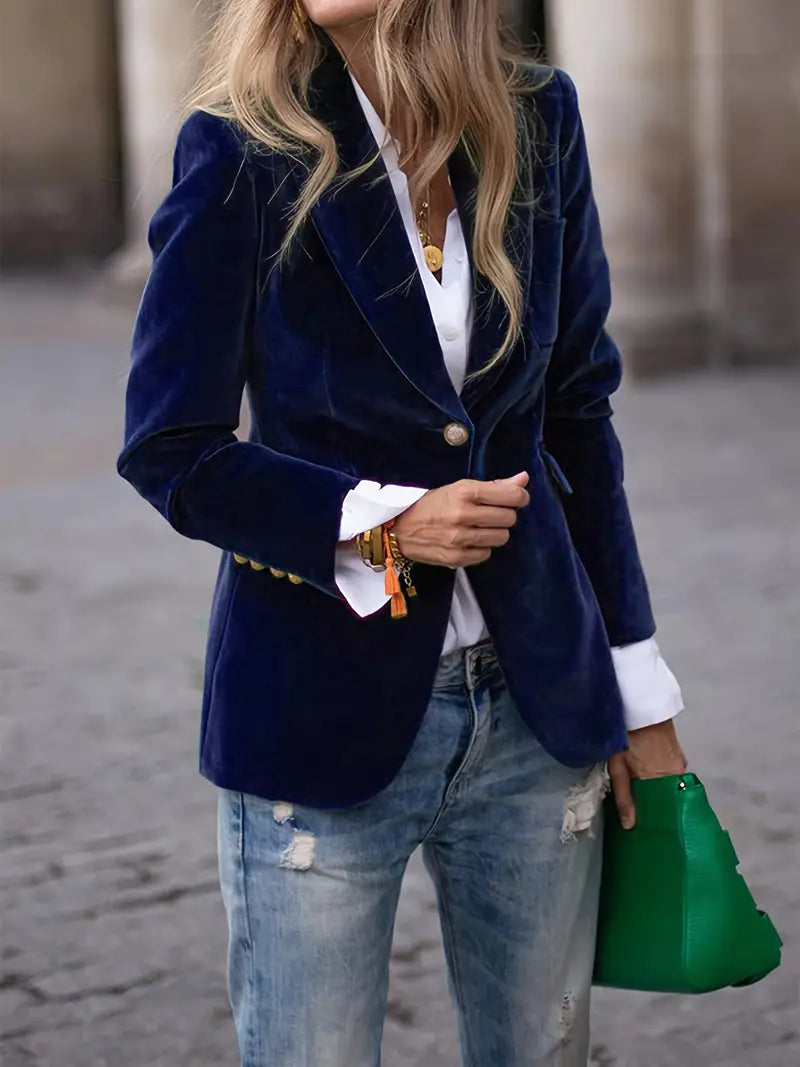 Julissa - Tailored Velvet Blazer-15550919442805-Mirella Fiore