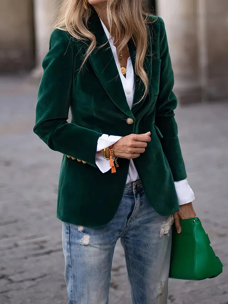 Julissa - Tailored Velvet Blazer-15550919442805-Mirella Fiore
