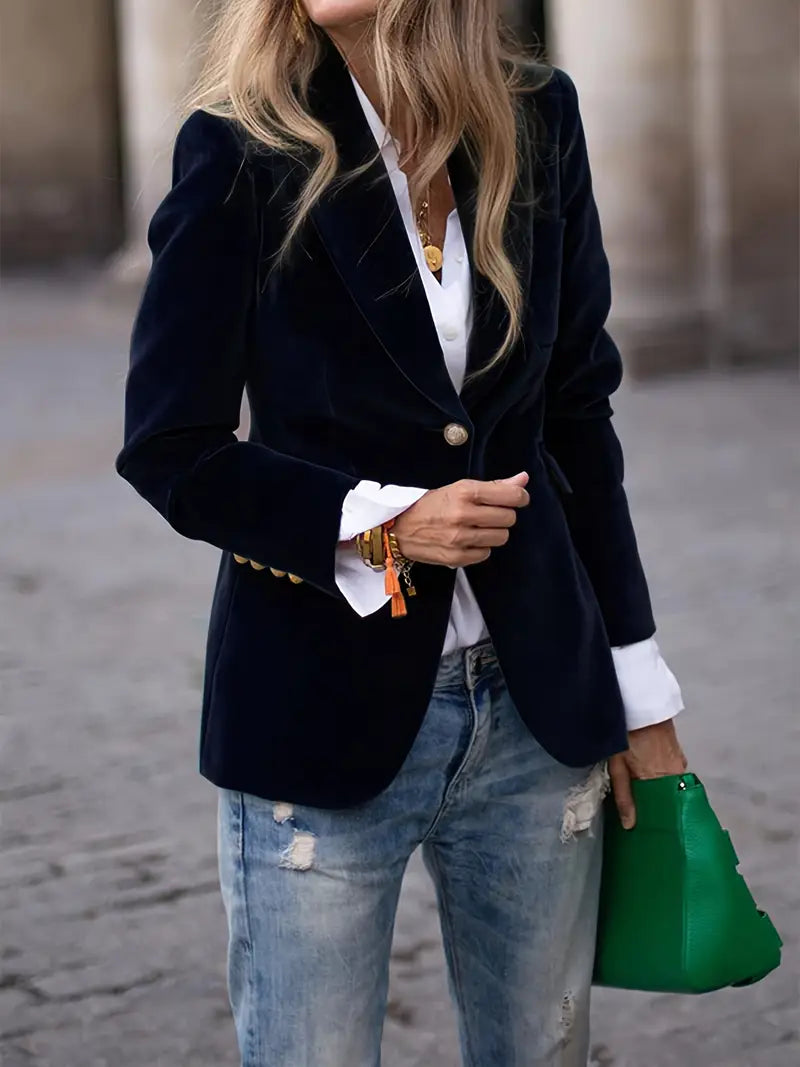 Julissa - Tailored Velvet Blazer-15550919442805-Mirella Fiore