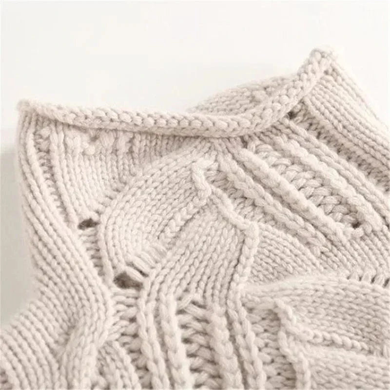 KARLA - Cashmere Turtleneck with Cable Knit-15519826870645-Mirella Fiore