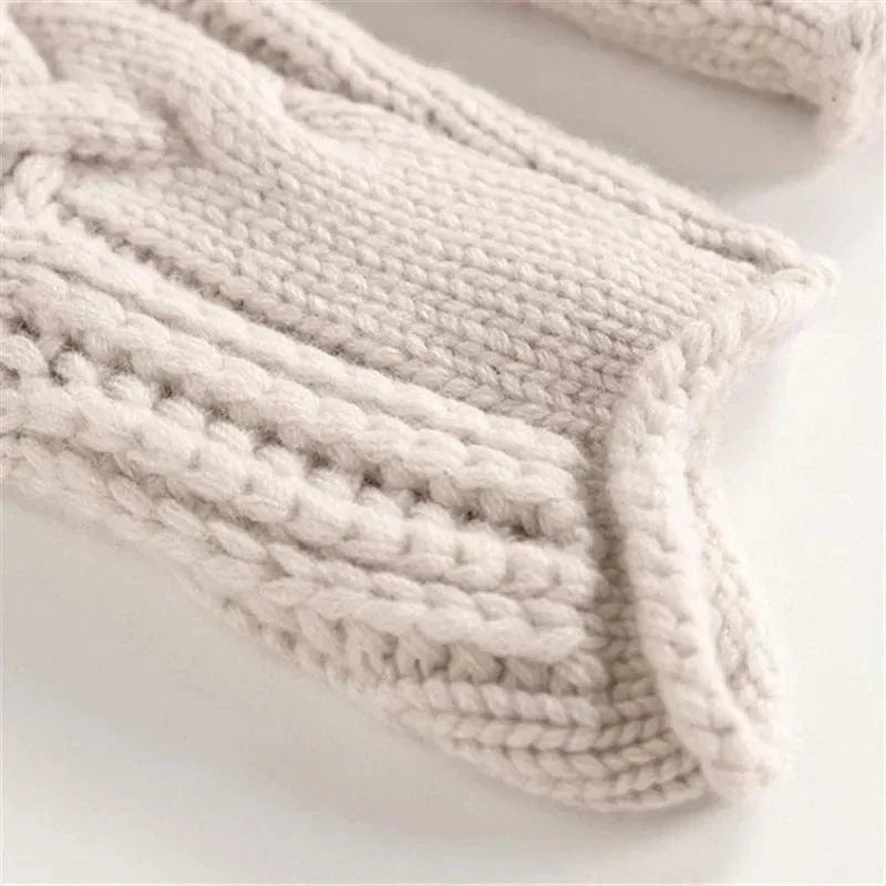 KARLA - Cashmere Turtleneck with Cable Knit-15519826870645-Mirella Fiore