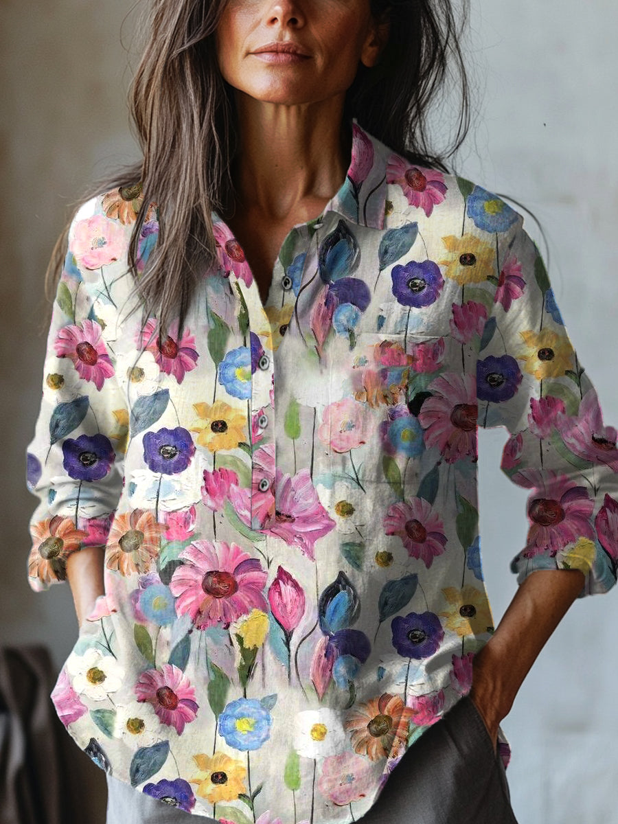 Karen - Artistic Bloom Blouse-15542195159413-Mirella Fiore