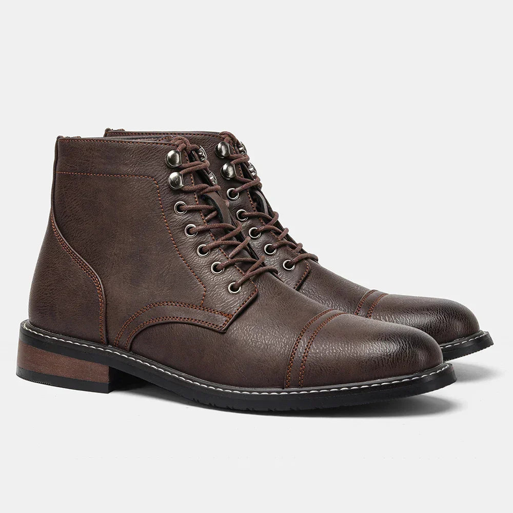 Keith - Vintage Cap-Toe Derby Boots-15550770250101-Mirella Fiore